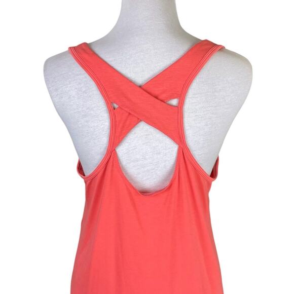 Athleta Bold Orange Criss Cross Cut Out Back Yogini Tank - Picture 6 of 10
